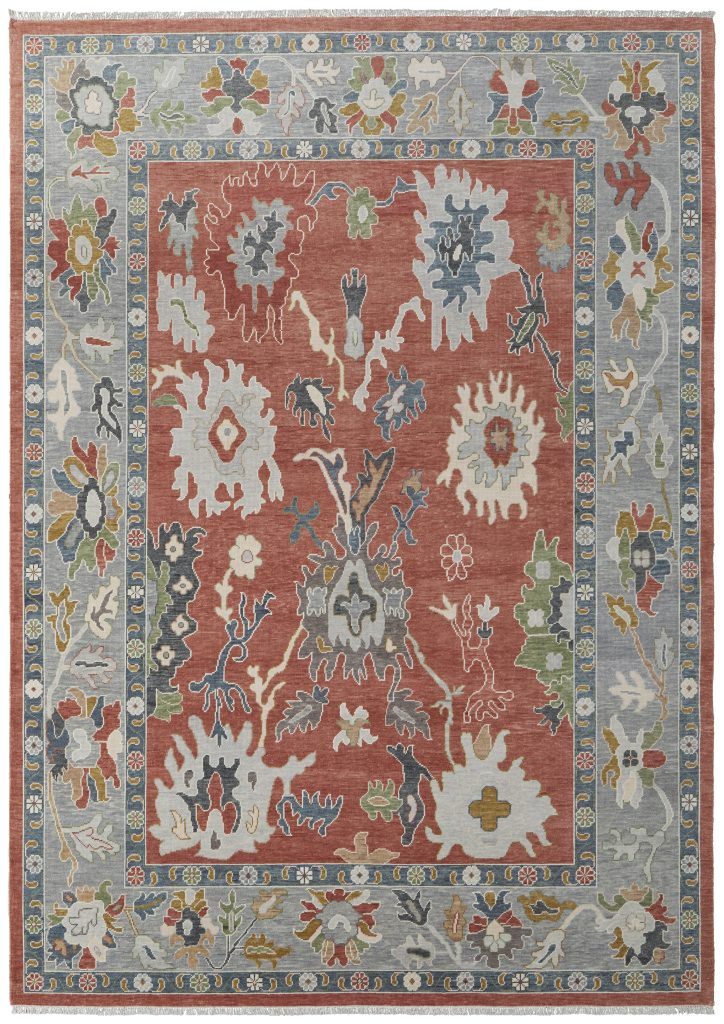 Karina Transitional Floral & Botanical, Red/Gray/Ivory