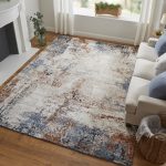 Gilmore Modern Distressed, Ivory/Blue/Taupe