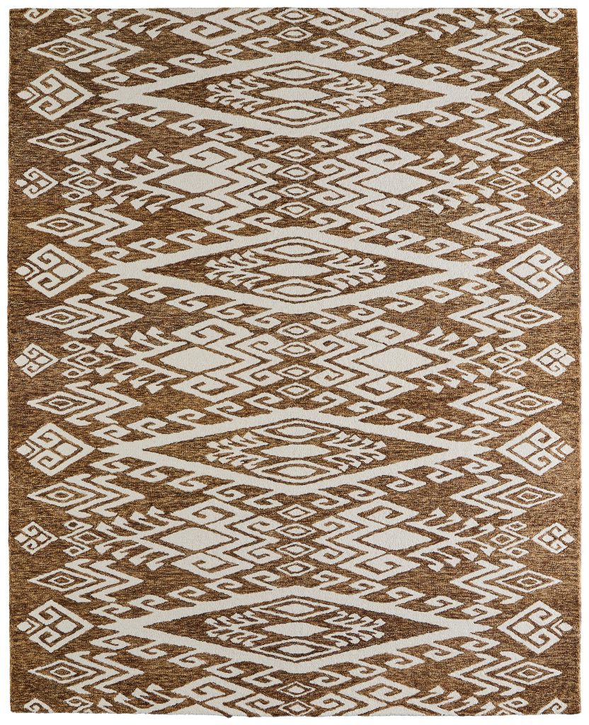 Wallace Transitional Medallion, Brown/White