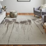 Anya Transitional Abstract, Ivory/Brown/Taupe