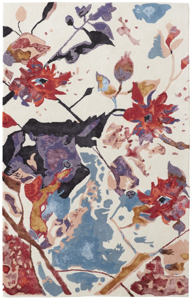 Dafney Transitional Floral & Botanical, Red/Blue/Purple