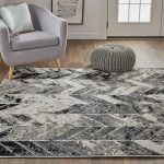 Micah Modern Chevron, Black/Gray/Silver