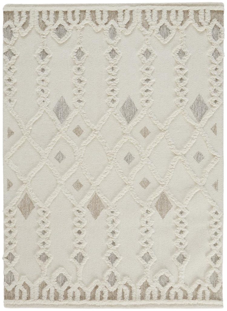 Anica Transitional Trellis & Lattice, Ivory/Tan/Silver