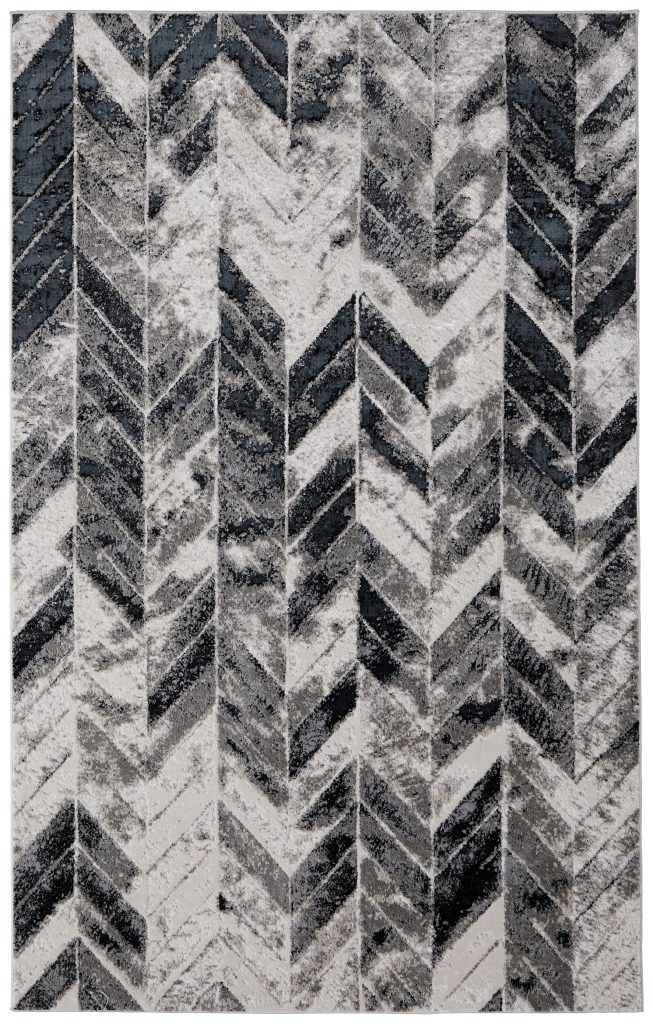 Micah Modern Chevron, Black/Gray/Silver