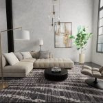 Skyview Modern Abstract, Black/Gray/Ivory