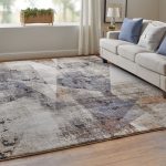 Gilmore Modern Color Block, Blue/Ivory/Taupe