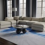 Kawai Modern Abstract, Blue/Gray