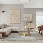 Kendall Modern Abstract, Ivory/Blue/Gray