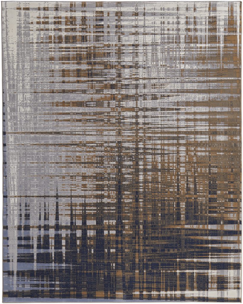 Clio Modern Abstract, Blue/Orange/Gray