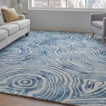 Lorrain Modern Abstract, Blue/Ivory