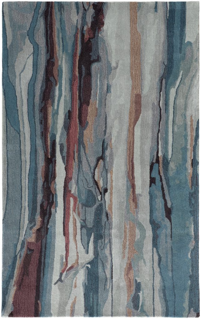 Amira Transitional Abstract, Blue/Red/Ivory