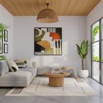 Agape Modern Abstract, Ivory/Brown