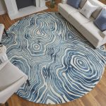 Lorrain Modern Abstract, Blue/Ivory