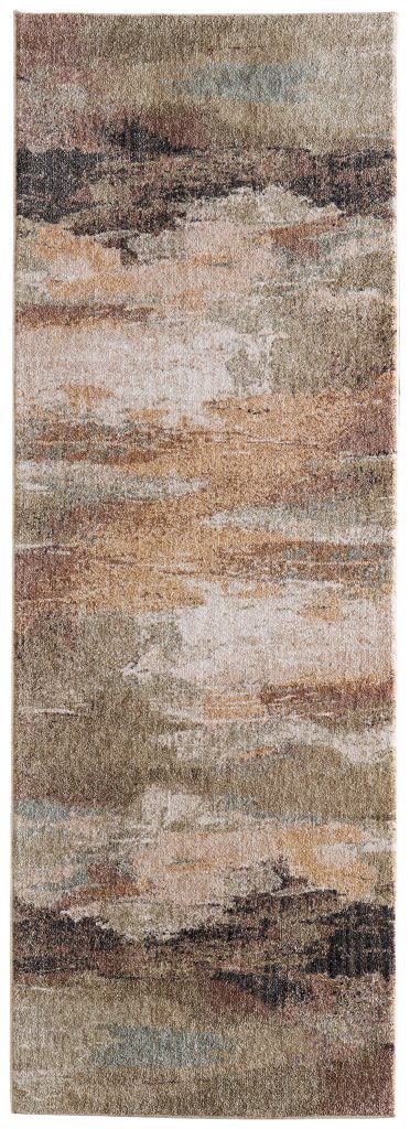 Pearson Modern Abstract, Green/Ivory/Brown