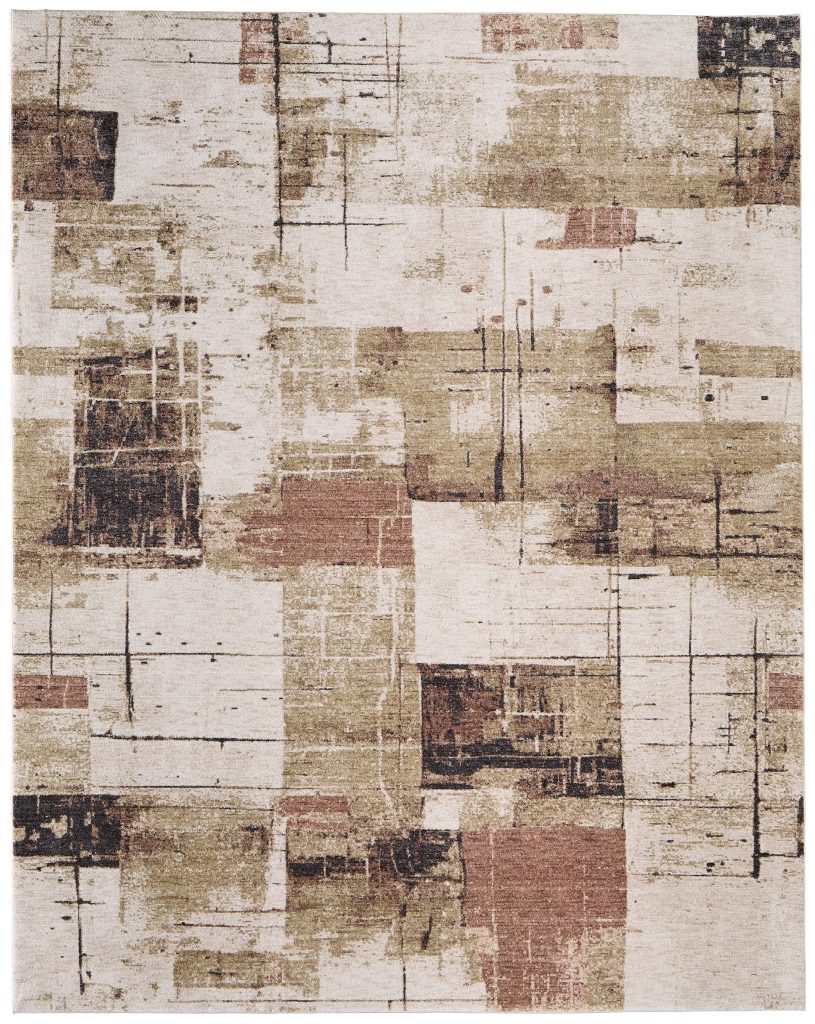 Pearson Modern Abstract, Ivory/Green/Brown