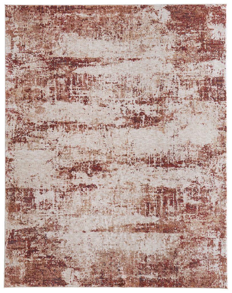 Pearson Modern Abstract, Ivory/Red/Tan