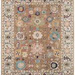 Springfield Traditional Floral & Botanical, Tan/Ivory/Blue
