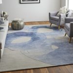 Anya Transitional Abstract, Blue/Ivory