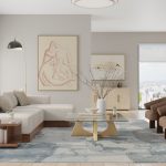 Kendall Modern Abstract, Blue/Gray
