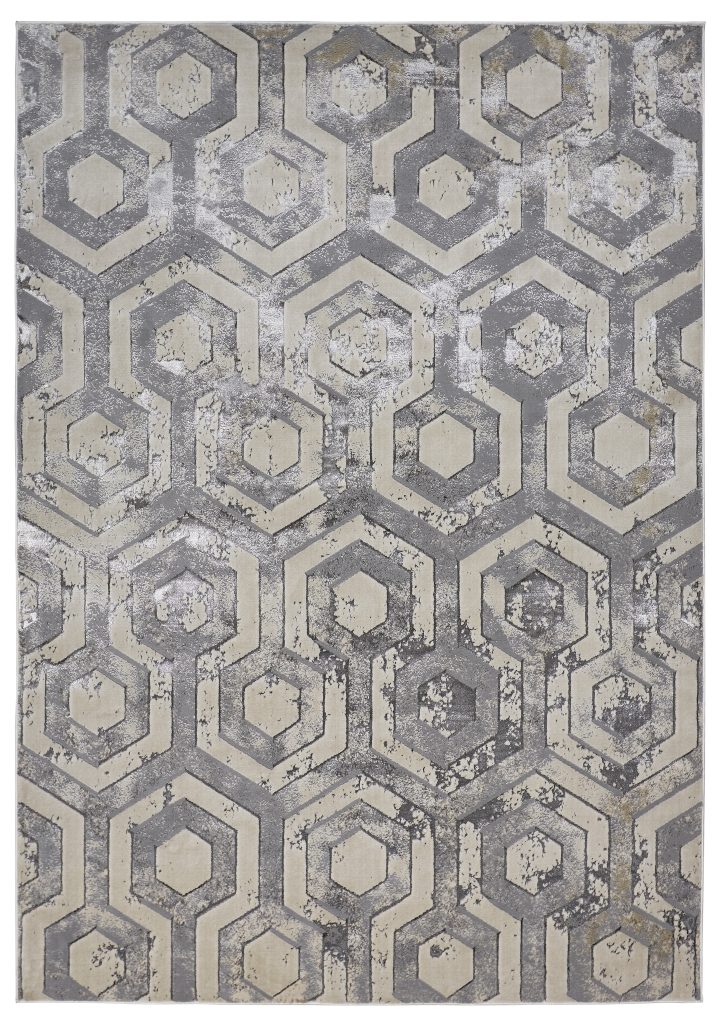 Micah Modern Distressed, Gray/Taupe/Silver