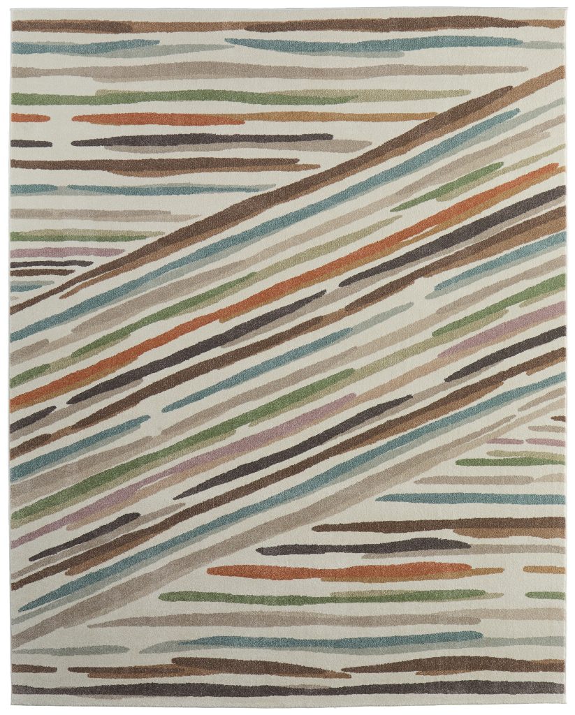 Eden Modern Abstract, Ivory/Brown/Blue