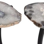 Agate Side Table, Horseshoe Base, Assorted