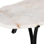 Polished Quartz Coffee Table, White