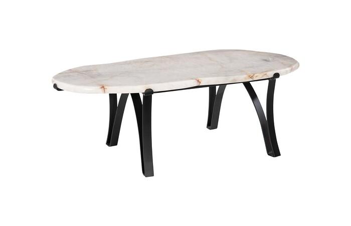 Polished Quartz Coffee Table, White