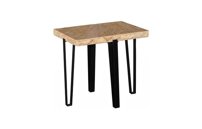 Onyx Side Table, Metal Base