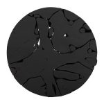 Teak Chunk Round Coffee Table, Black