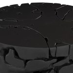 Teak Chunk Round Coffee Table, Black