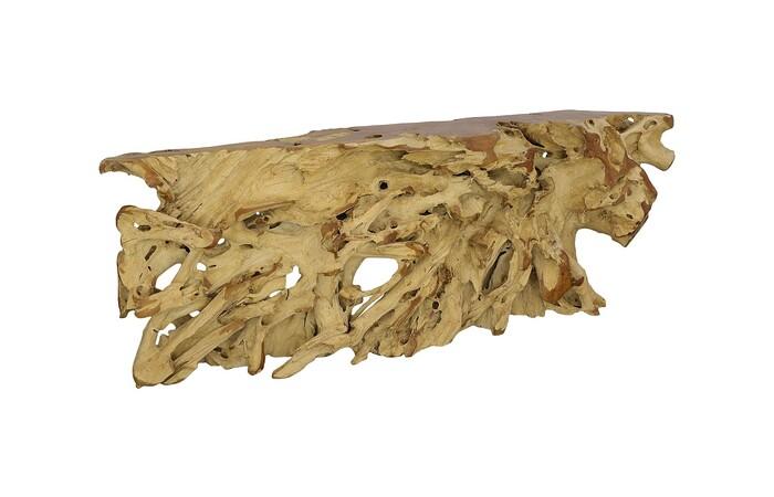 Teak Root Console Table, Bleached