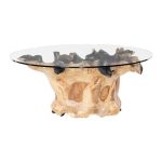 Suar Wood Coffee Table, Black Finish