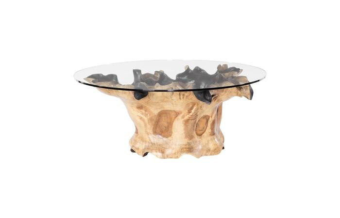 Suar Wood Coffee Table, Black Finish