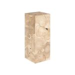 Teak Slice Pedestal, Square, Bleached , MD