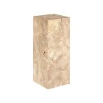 Teak Slice Pedestal, Square, Bleached , MD