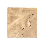 Teak Slice Pedestal, Square, Bleached ,  LG