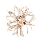 Teak Root Dining Table, Bleached, 63 Dia” Glass Top