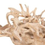Teak Root Dining Table, Bleached, 63 Dia” Glass Top