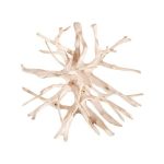 Teak Root Dining Table, Bleached, 63 Dia” Glass Top