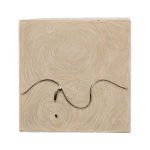 Teak Slice Pedestal, Square, Oat Finish, SM