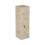 Teak Slice Pedestal, Square, Oat Finish, LG