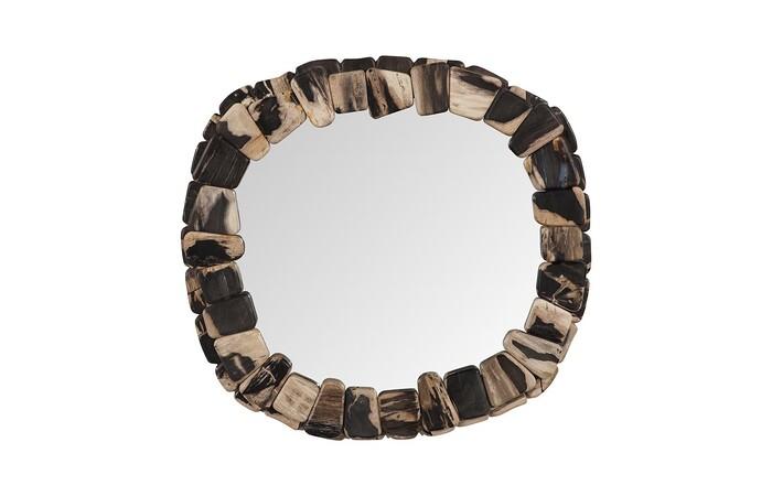 Stacked Pebble Petrified Mirror, Mixed