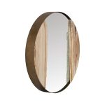 Petrified River Mirror, Brass Frame, Large