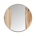 Petrified River Mirror, Brass Frame, Large