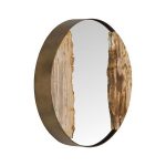 Petrified River Mirror, Brass Frame, Small