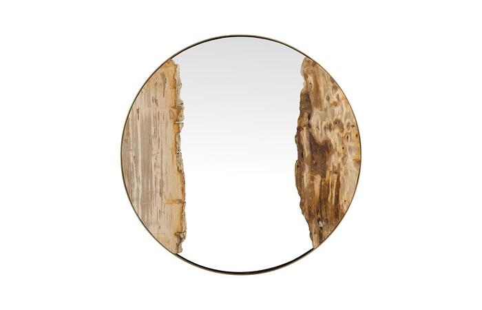 Petrified River Mirror, Brass Frame, Small