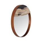 Petrified Slice Mirror, Copper Frame, Medium