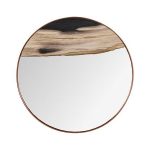 Petrified Slice Mirror, Copper Frame, Medium