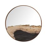 Petrified Slice Mirror, Copper Frame, Small